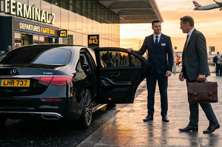 Luxury chauffeur airport transfer vehicle